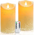 Waterproof Flameless Candle with Remote Control Timer Outdoor LED Pillar Candles Height 6'' Diameter 3.15 '' Candle Set of 2...
