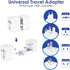 2 Pack Travel Plug Adapter International, Universal Power Adapter Worldwide, All in One Travel Essentials Perfect for European US, EU, UK, AU 160 ...