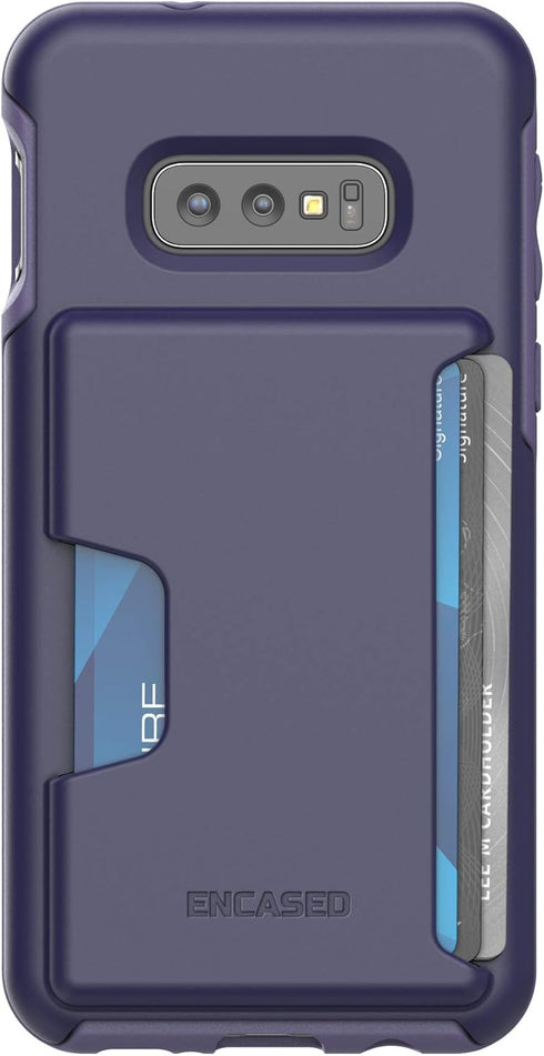 ENCASED Galaxy S10e Wallet Case - Protective Cover with Card Holder (Purple)...