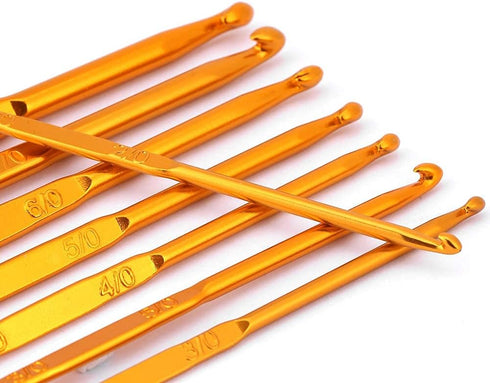 Oumefar Golden Double Ended Crochet Kit Alumina Crochet Knitting Needle Kit...