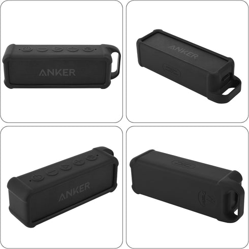 TXEsign Silicone Case Compatible with Anker Soundcore 2 Portable Bluetooth Speaker, Protective Travel Case Cover with Handle and Carabiner for Ank...
