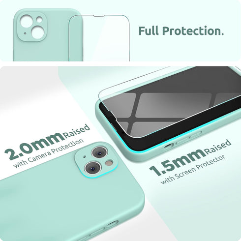 SURPHY Compatible with iPhone 13 Case with Screen Protector, (Camera Protection + Soft Microfiber Lining) Liquid Silicone Phone Case 6.1 inch 2021...