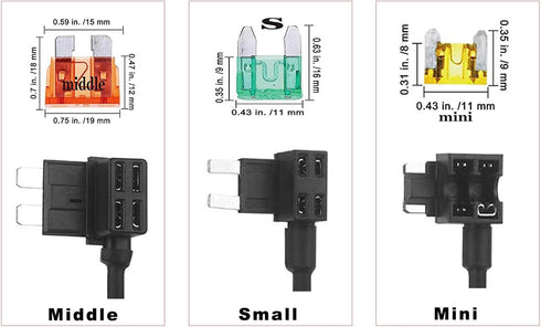 Car Cigarette Lighter with Fuse,Jtron 1set 1m Car Cigarette Lighter Adapter Add-a-Circuit TAP Adapter Lead 1.0mm (18WAG) Cable with 12V Fuse Holde...