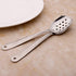 IMEEA Flat Bottom Serving Spoon 18/8 Stainless Steel Slotted Spoon 10-Inch Flat Edge Spoon Cooking Spoon, Set of 2...