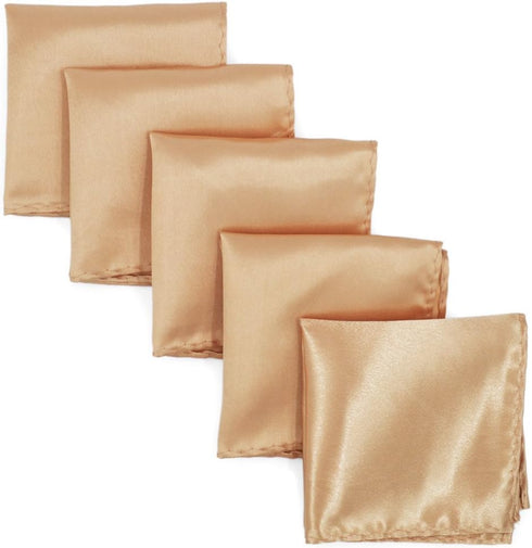 5-Pack Set Men's Solid Color Pocket Square Handkerchief - Diff Colors...
