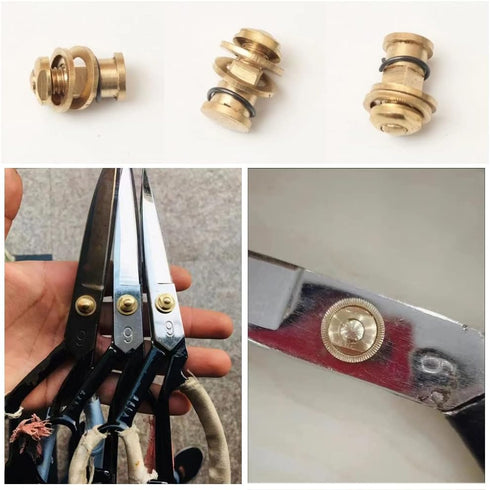 3 Pack Sewing Scissors Screw Replacement Ajustment Clip Copper Center Axis Tension Screws Suitable for 8/9 inch Garment Costume Tailor Scissor She...