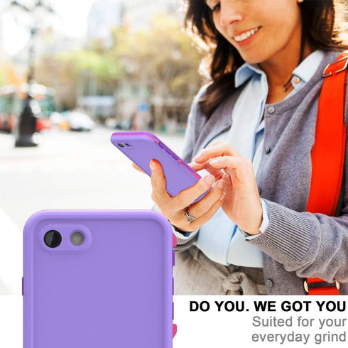iPhone SE 2020 / iPhone 8 Waterproof Case, IP68 Full-Body Sturdy, Built-in Screen Protector, Shockproof - Purple...