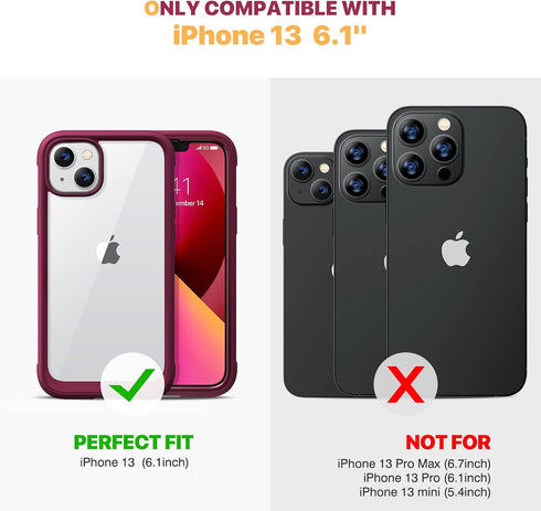 Diaclara Designed for iPhone 13 Case, Full Body Rugged Case with Built-in Touch Sensitive Anti-Scratch Screen Protector, Soft TPU Bumper Case for ...