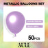 AULE Metallic Light Purple Latex Balloons 50 Pcs 12 inch Chrome Lavender Balloons Lilac Helium Balloons Happy Birthday Graduation Gender Reveal Pa...