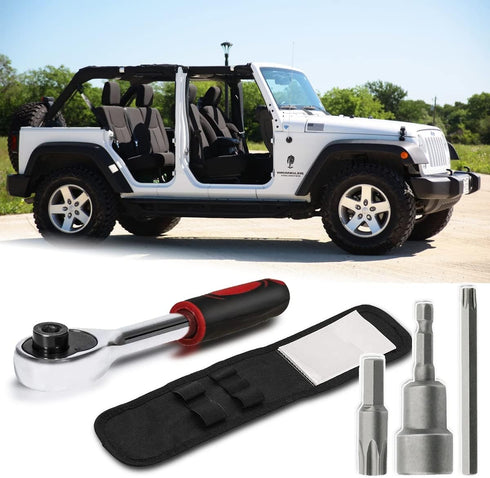 Hard Top Door Removal Torx Set Tool Kit Replace 82214166AB 68361574AB Compatible for Jeep Wrangler JL JK Gladiator Rubicon Sahara 2-4 Doors 2007-2...