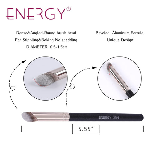 ENERGY Angled Flat Concealer Brush Under Eye Concealer Nose Contour Brush for Bronzer Liquid Foundation Cream Cosmetic Press Powder Concealer Pale...