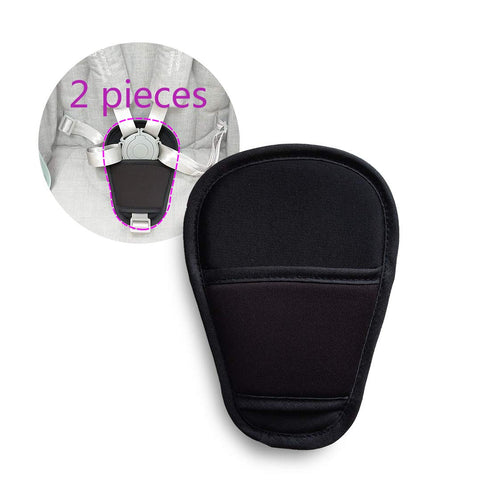 SeedFuture Baby Stroller Seatbelt Crotch Cushion Black 2 Piece, Universal Pram Belt Pads for Newborns Infants Kids, Pushchair Seat Belt Crotch Cov...