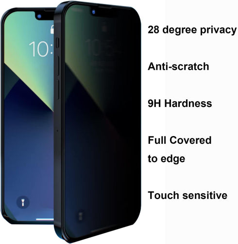 (2 Set 4 Pack 2 PCS Privacy Tempered Glass Anti-Spy Screen Protector Anti-Peeping Film and 2 PCS Camera Lens Protector Suit for iPhone 14 Pro Max...