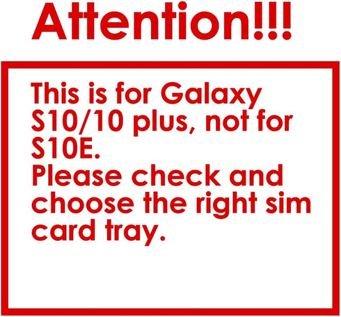 SIM Card Tray Holder Slot Replacement for Samsung Galaxy S10 and S10 + Plus?Black Waterproof Rubber Ring and Eject Pin (Single Sim Card Version).....