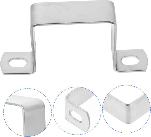 4pcs Square Tube Buckle U Clamps Square Tube Connector Square Tube Clamps Square Clamps U Clips Snap Machine U Brackets for Mounting Cable Clamp 3...