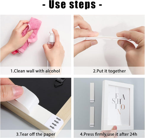 36-Pairs(72 Strips) Large Picture Hanging Strips Heavy Duty, Adhesive Strips Picture Hanger Kit Hook Loop Mounting Tapes Damage Free Wall Fastener...