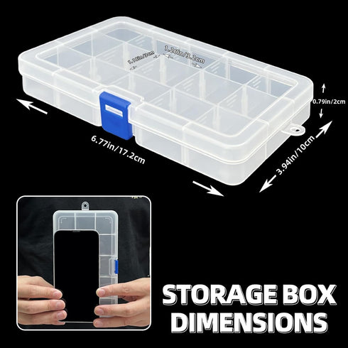 DUOFIRE Plastic Organizer Container Storage Box Adjustable Divider Removable Grid Compartment for Jewelry Beads Earring Container Tool Fishing Hoo...