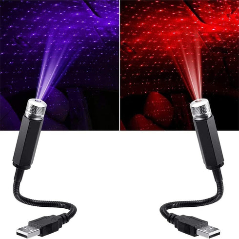 Mini Led Star Projector Night Light, Violet Blue Interior Car Lights, Adjustable USB Night Light, Romantic Auto Roof Ceiling Lamp for Bedroom, Car...
