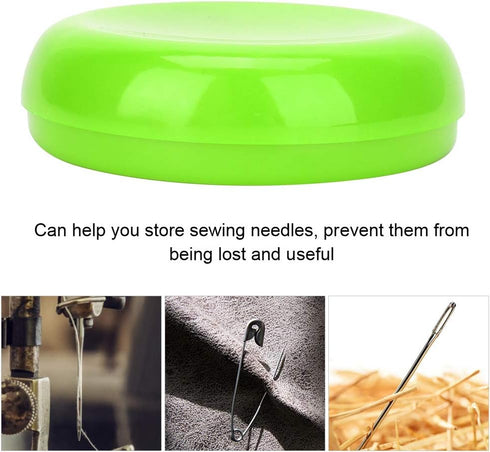 Magnetic Sewing Pincushion Household Supplies for Quilting Safety Pins, Flower Head Straight Pins, Glass Head Pins and Paperclips(Green)...