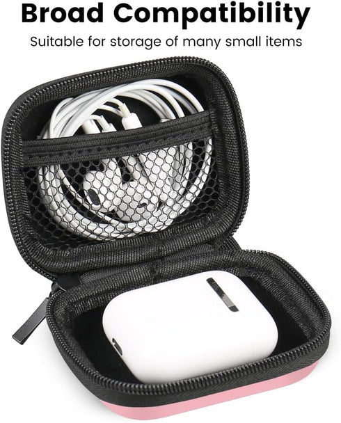 Earbud Case Holder, RISETECH Hard EVA Earphone Travel Case Headphone Small Zipper Pouch Compatible with Flash Drive, SD Cards, USB Charger Cable, ...