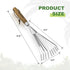Garden Hand Rake, 14.6'' Small Hand Rake for Tight Areas, 9 Tines Stainless Steel Garden Rake with Ergonomic Wood Handle for Clearing Leaves and L...