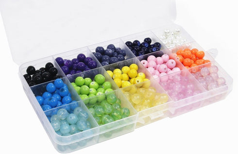 450pcs 8mm Glass Beads for Bracelet Making,15 Colors DIY Gemstone Crystal Beads,Jewelry Making Kit Healing Round Beads for Friendship Bracelet...