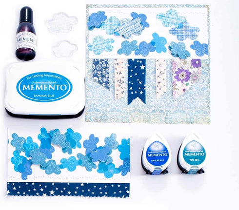 Tsukineko MD012300 Memento Dew Drops Fade Resistant 12-Piece Dye Inkpads Assortment, Snow Cones...