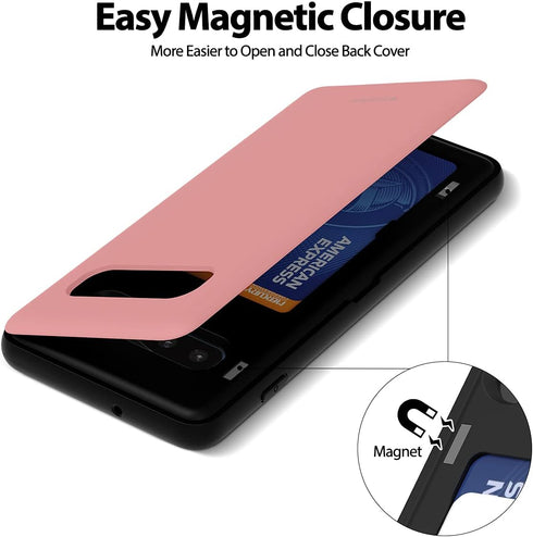 GOOSPERY Galaxy S10 Plus Wallet Case with Card Holder, Protective Dual Layer Bumper Phone Case (Pink)...