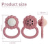 Rattle Teether, Lion Shape Montessori Baby Sensory Teething Toys, Food Grade Silicone BPA Free, Newborn Essentials Must Haves (Shifting Sand Sage)...