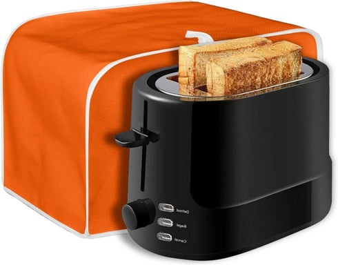 Orange Toaster Dust Cover Washable Polyester 2 Slice Toaster,Kitchen Small Appliance Covers, Toaster Cover Fit for Most Standard 2 & 4 Slice Toast...