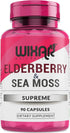 Elderberry and Sea Moss Supreme Capsules - Natural Black Elderberries with Wildcrafted Sea Moss Pills - 90 Capsules - Antioxidants - Herbal Supple...
