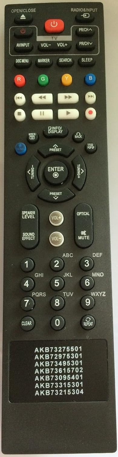 Replacement for LG BLURAY Player Home Theater Remote Control AKB73275501 AKB72975301 AKB73615702 AKB73095401 AKB73495301 fit for LHB336 HB906PAWPD...