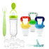Food Feeder for Baby, Fruit Feeder Pacifier (3 Pcs) with 6 Different Sized Silicone Pacifiers 1 PCS Silicone Baby Food Dispensing Spoon 90ML with ...
