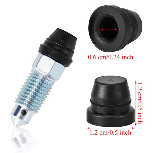 Brake Bleeder Screw Cap Grease Fitting Cap Rubber Dust Cover for Cars and Motorcycles (100 Pieces)...