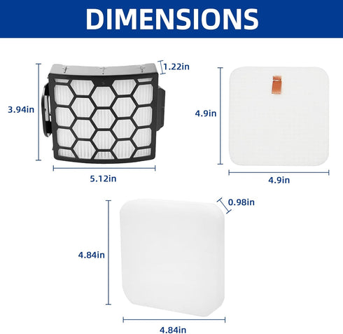 LA702, LA700, LA405 Filters Compatiable With Shark LA702, LA700 Rotator Lift-Away ADV DuoClean PowerFins Upright Vacuum - 1 Post-motor HEPA filter...
