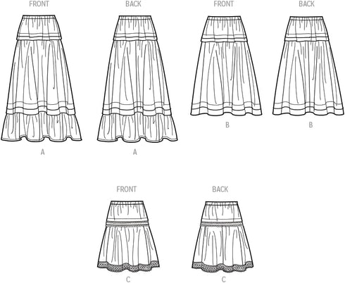 Simplicity Misses' Pull-on Skirt in Three Lengths Sewing Pattern Packet, Code S9750, Sizes 8-10-12-14-16, Multicolor...