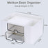 Plastic Pen Organizer, Multifunctional Desk Organizer with 2 Drawers, 4 Compartments & a Top Tray, Pencil Holder Desktop Organizers and Accessorie...