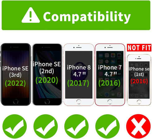 FYY Designed for iPhone SE Case 2022 (3rd Gen) / iPhone SE Case 2020 (2nd Gen) / iPhone 7 Case/iPhone 8 Case, Luxury PU Leather Wallet Phone Case ...