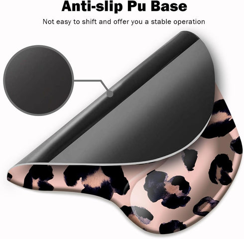 Ergonomic Mouse Pad with Wrist Support and Coaster,Mouse Pads with Non-Slip PU Base for Home Office Working Studying Easy Typing & Pain Relief Leo...