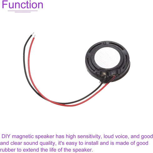 DMiotech 4 Pack 1W 8 Ohm 15mm Diameter Mini DIY Magnetic Speaker Internal Replacement Loudspeaker with Wire for Mobile Phone Black......