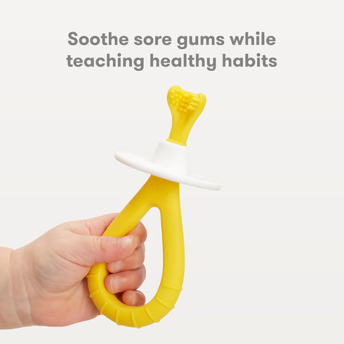 Frida Baby Training Toothbrush for Babies with Soft Silicone Bristles, Yellow...