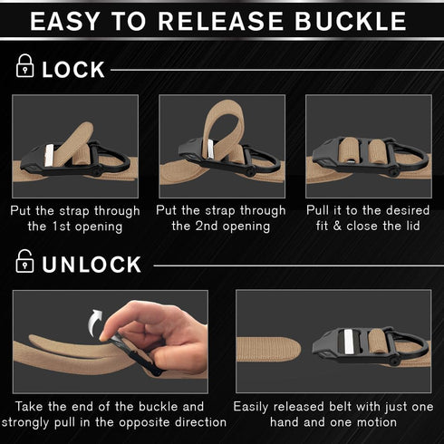 TECEUM Tactical Belt – Coyote B4 S – Heavy-Duty Military, Work, Hiking,Rigger, Utility, EDC Men’s Belts – Quick-Release – Nylon Web...