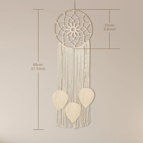 Nice Dream Macrame Dream Catchers for Bedroom Adult Wall Decor Large Boho Hanging with 3 Woven Feather Tassels Home Decoration Ornament Craft Gift...