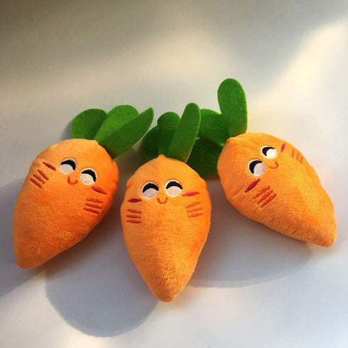 Orange Vegetable Carrot Shape Chewing Plush Toy for Pets,Dog Cat Plush Bite Squeaker Pet Interaction Toy,Dogs...