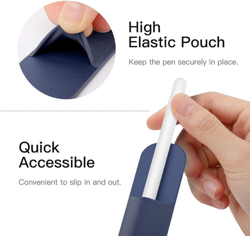 MoKo Pencil Holder Sticker Fit Apple Pencil Pro, Apple Pencil (USB-C), Apple Pencil 1st/2nd Generation, Elastic Pencil Pocket Pouch Adhesive Sleev...