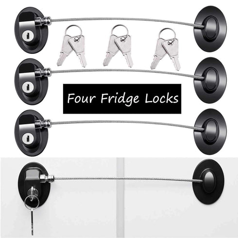 4 Pack Refrigerator Locks with 8 Keys,Child Safety Fridge Lock,Refrigerator Lock Combination,Mini Fridge,File Drawer,Toilet Seat Lock with Strong ...