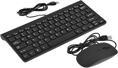 Wired Keyboard and Mouse, Ultra-Thin USB Keyboard Optical Mouse Mice Set ComboFull Size Wire Corded Keyboard Mouse Combo Set with Number Pad for L...