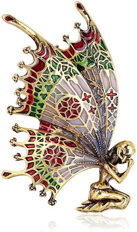 Colorful Rhinestone Butterfly Brooch Pin,Enamel Insect Butterfly Suit Pin Crystal Big Butterfly Angel Lapel Pin Jewelry for Women Girls...