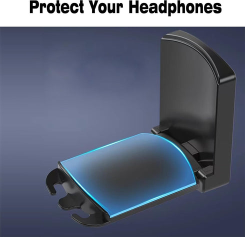 Headphone Stand - Foldable Headset Wall Mount Holder Adhesive Gaming Headphone Hanger Hook Earphone Clamp for Most Headphone (White), HK-01-WH...