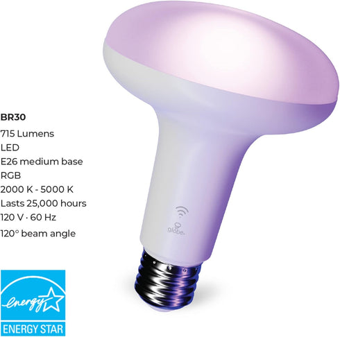Globe Electric 50594 Works with Alexa Only Wi-Fi Smart Multicolor Changing RGB Tunable White Frosted LED Light Bulb, Voice Activated, 2000K - 5000...